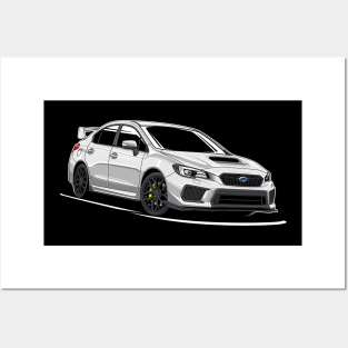 Subie Impreza STi (White) Posters and Art